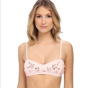 KATE SPADE embellished rhinestone bikini top pink XS M